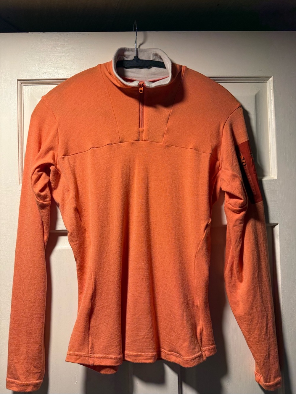 Arc’teryx Merino Wool 1/4 Zip Base Layer Women’s M Coral Fits Small
